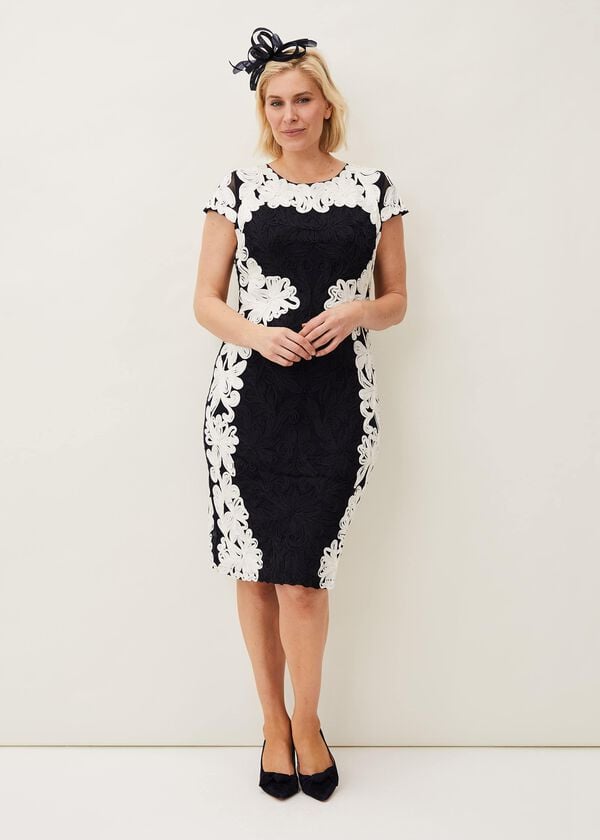 Phase Eight Nori Tapework Lace Fitted Dress