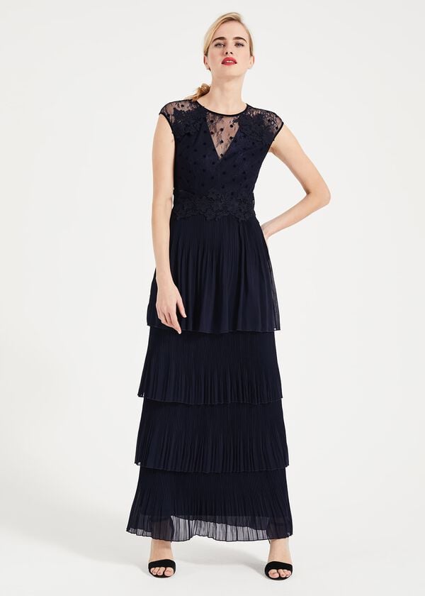 Phase Eight Oiriana Pleated Lace Maxi Dress