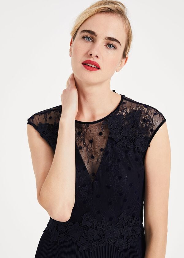 Phase Eight Oiriana Pleated Lace Maxi Dress