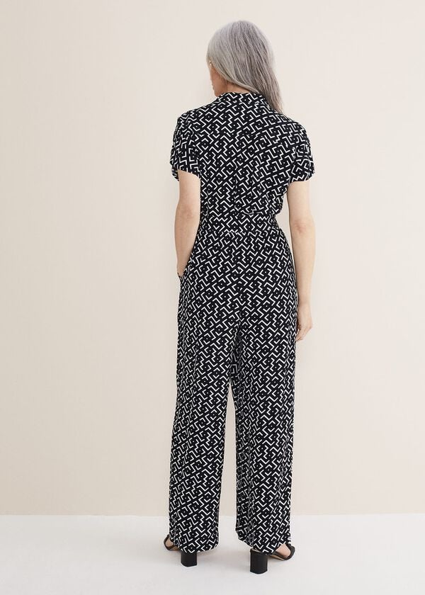 Phase Eight Paige Abstract Print Wide Leg Jumpsuit