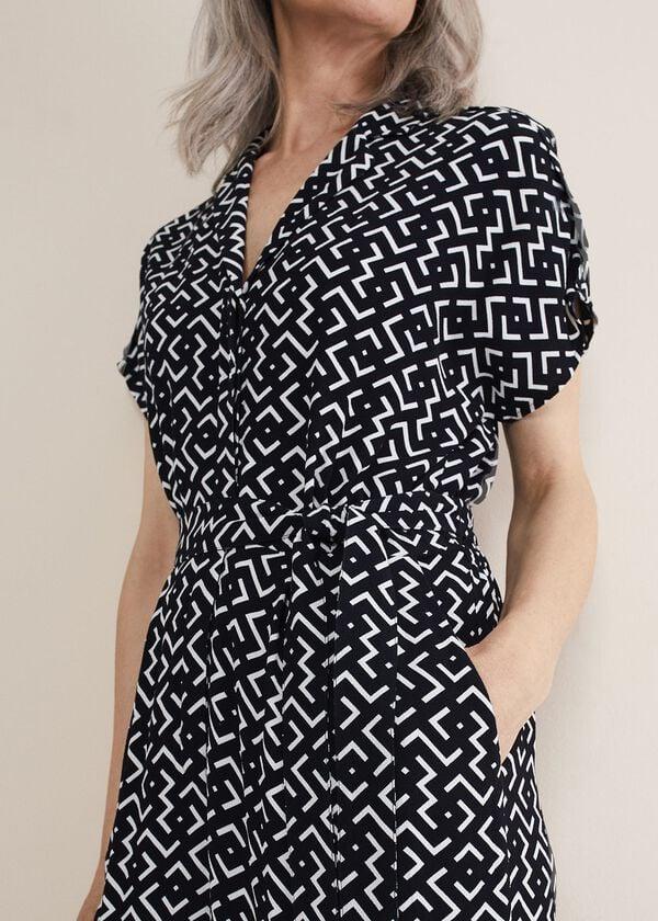 Phase Eight Paige Abstract Print Wide Leg Jumpsuit