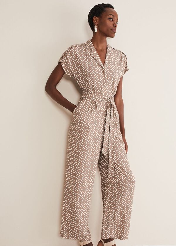 Phase Eight Paige Abstract Wide Leg Jumpsuit