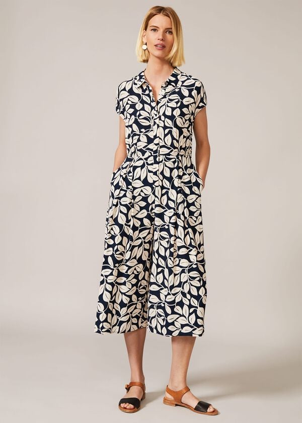 Phase Eight Palm Print Culotte Jumpsuit