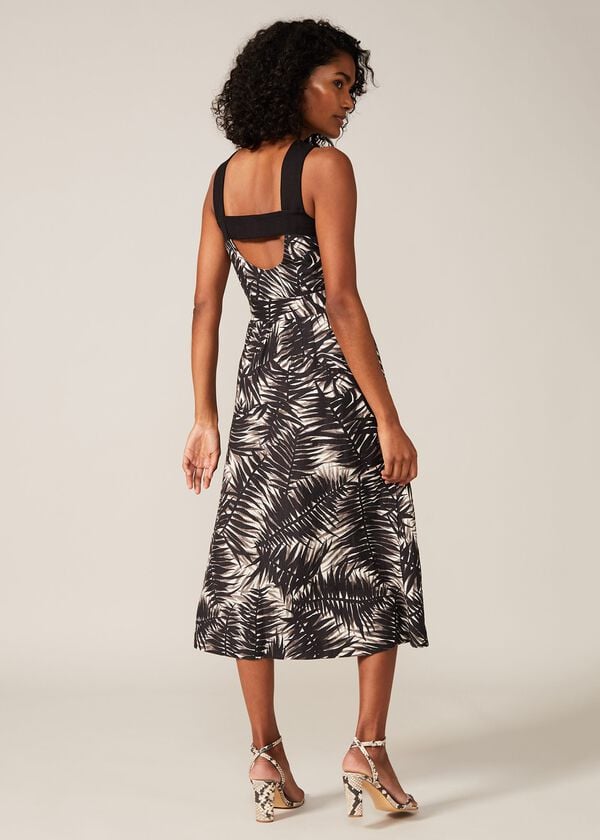 Phase Eight Patsy Palm Print Linen Dress