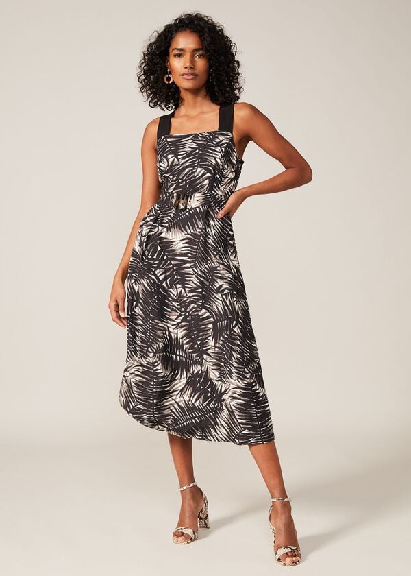 Phase Eight Patsy Palm Print Linen Dress