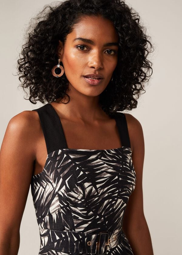 Phase Eight Patsy Palm Print Linen Dress