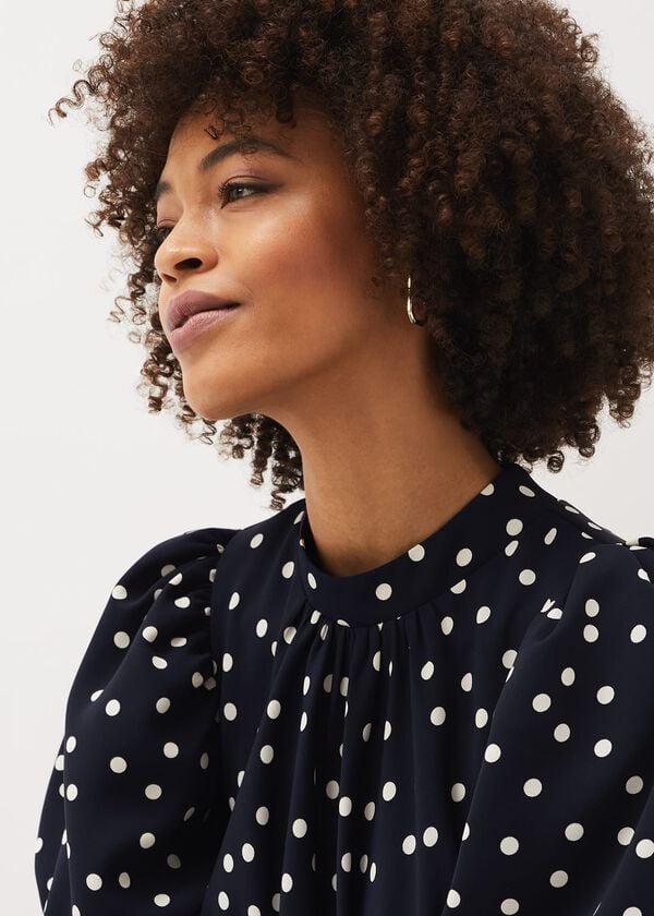 Phase Eight Paulina Puff Sleeve Spot Jumpsuit