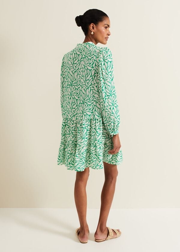 Phase Eight Penele Leaf Print Swing Dress
