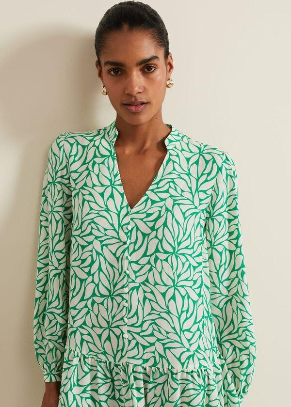 Phase Eight Penele Leaf Print Swing Dress