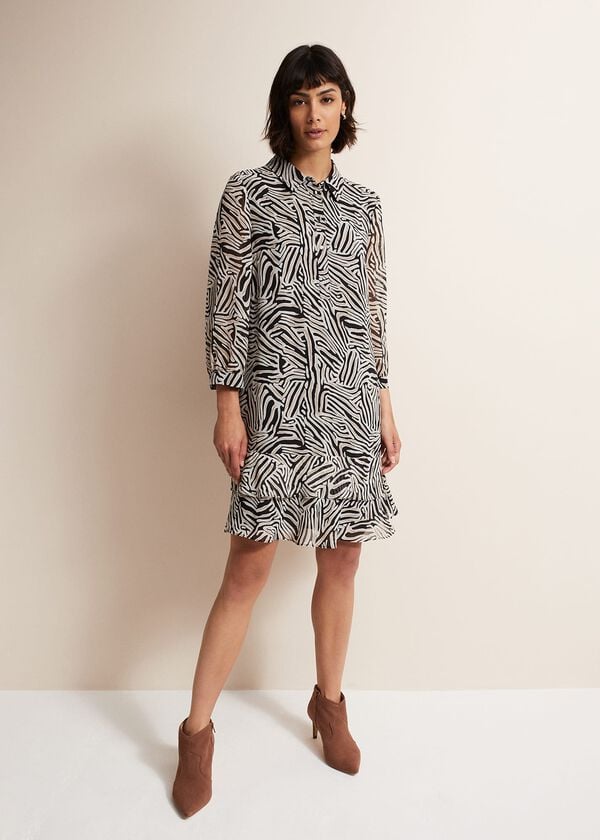 Phase Eight Penelope Zebra Shirt Mini Dress