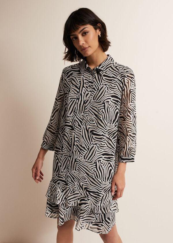 phase eight Penelope Zebra Shirt Mini Dress