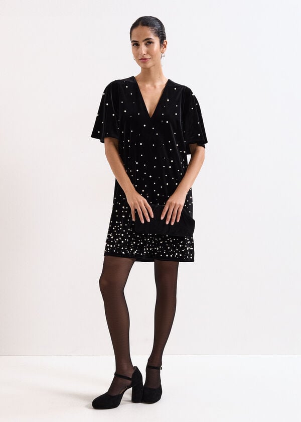 Phase Eight Pennie Velvet Pearl Dress
