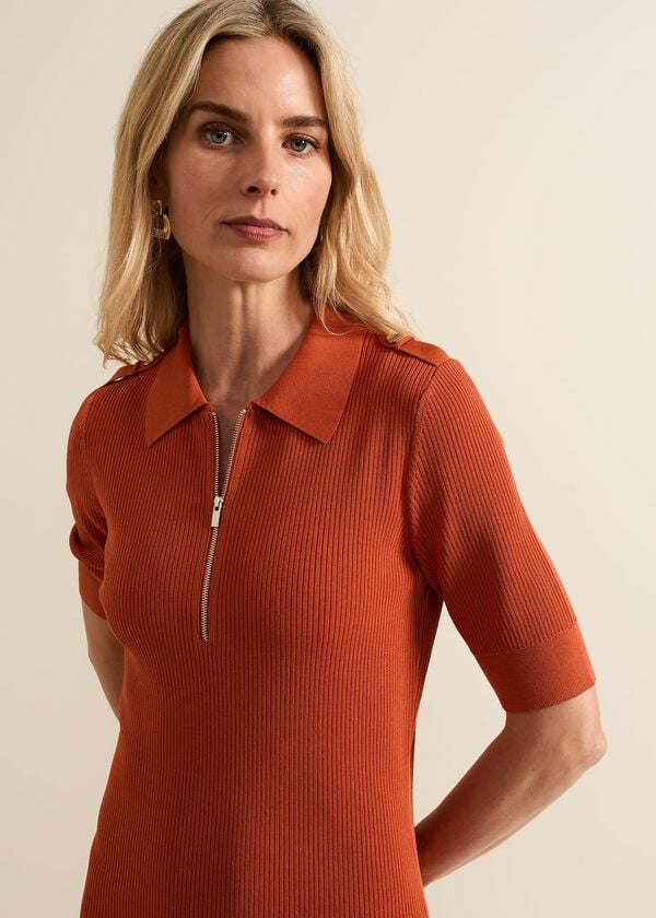 Phase Eight Perrie Ribbed Zip Midi Dress