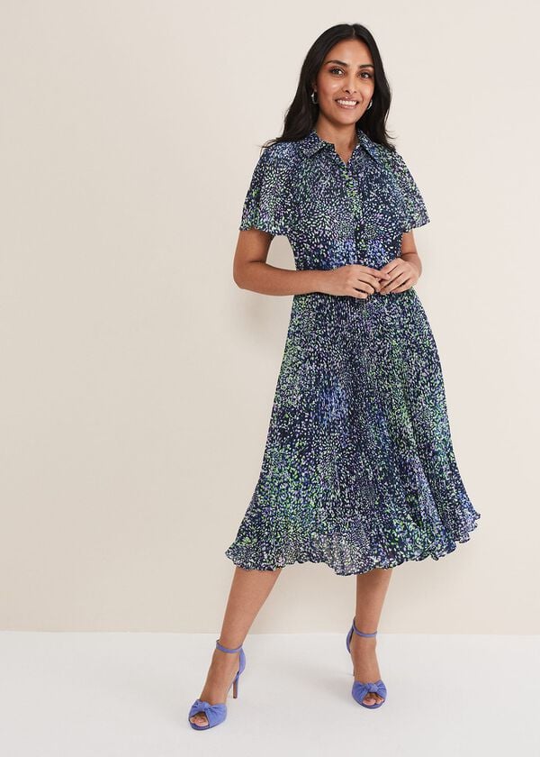 Phase Eight Petite Amelia Ditsy Shirt Midi Dress