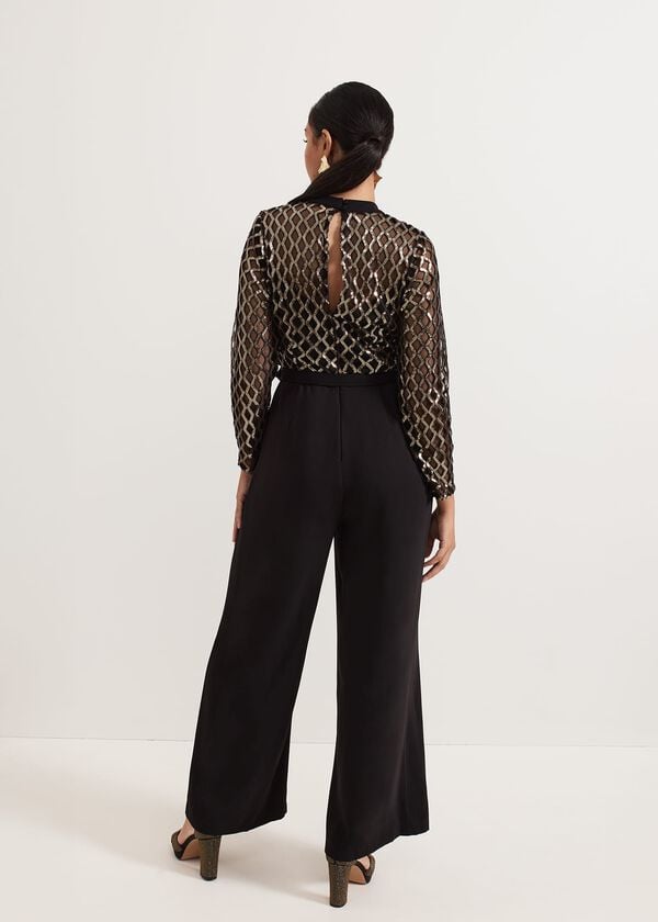Phase Eight Petite Amelia Sequin Bodice Jumpsuit