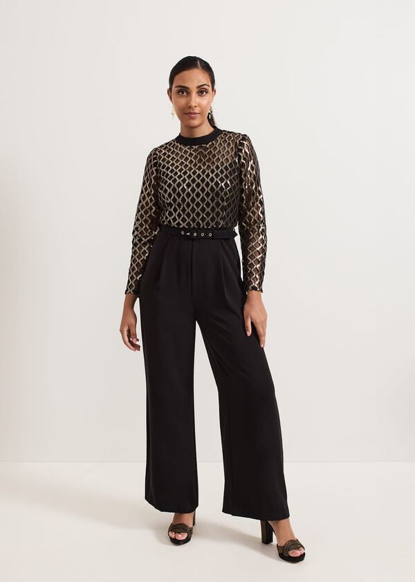 phase eight Petite Amelia Sequin Bodice Jumpsuit