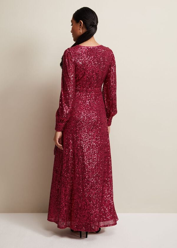 Phase Eight Petite Amily Pink Sequin Maxi Dress