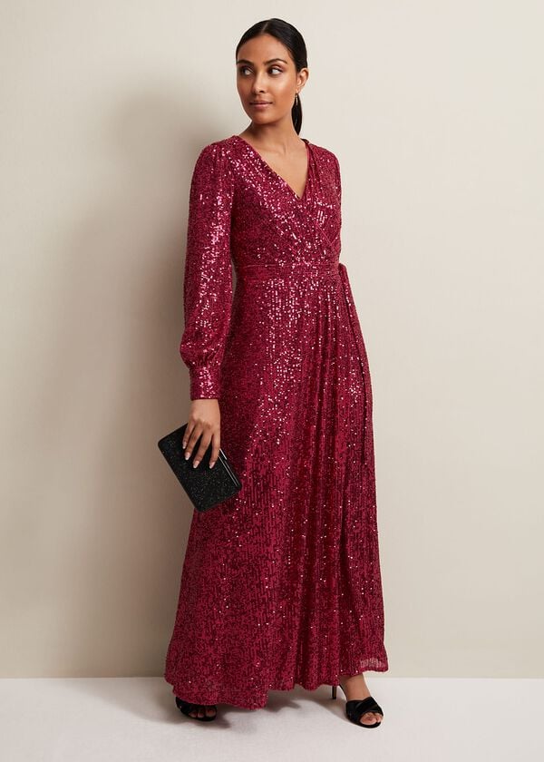phase eight Petite Amily Pink Sequin Maxi Dress