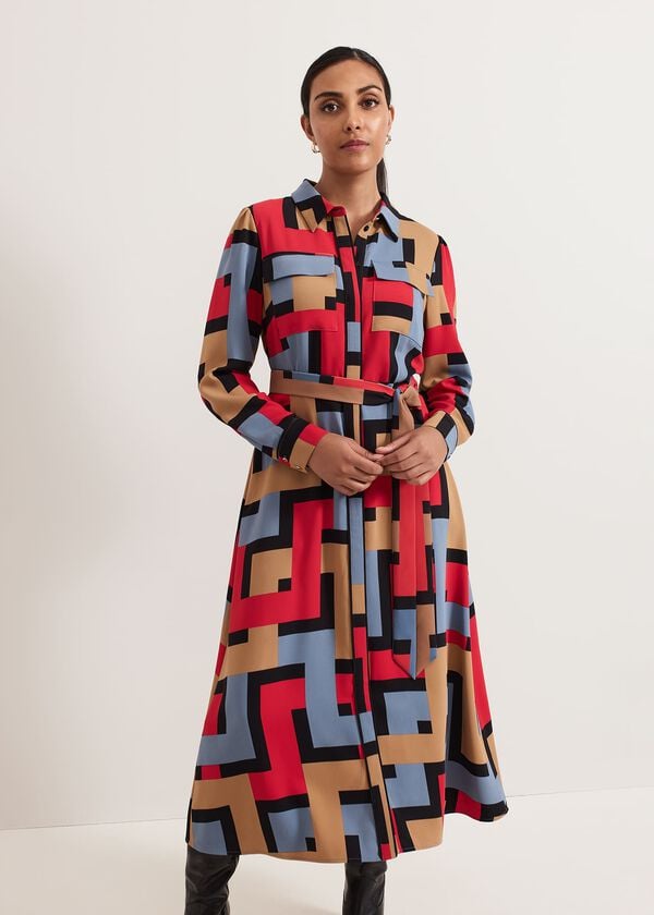 Phase Eight Petite Amita Geo Shirt Dress