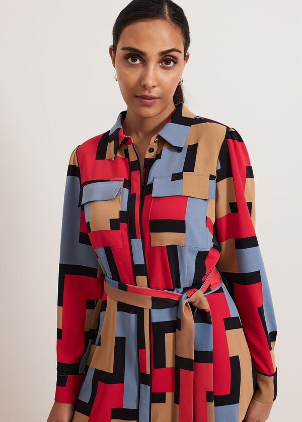 Phase Eight Petite Amita Geo Shirt Dress