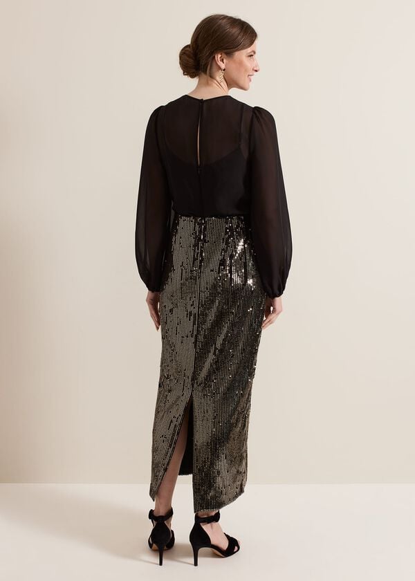 Phase Eight Petite Aniya Sequin Long Sleeve Dress