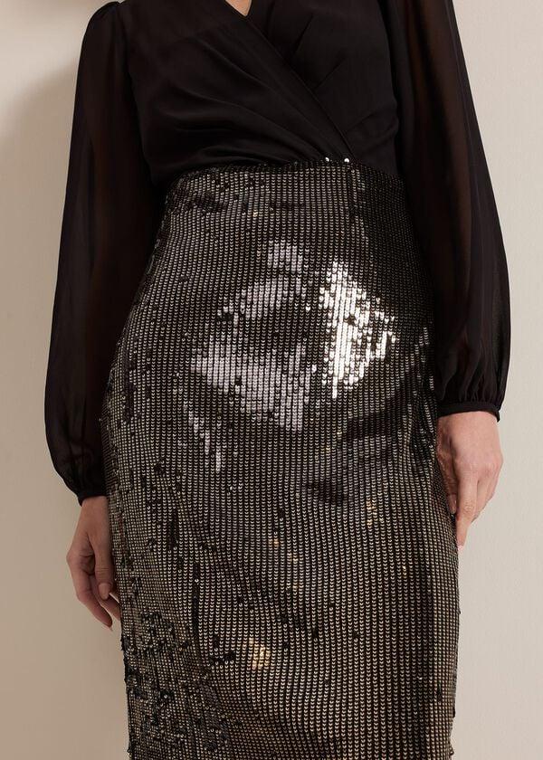 Phase Eight Petite Aniya Sequin Long Sleeve Dress