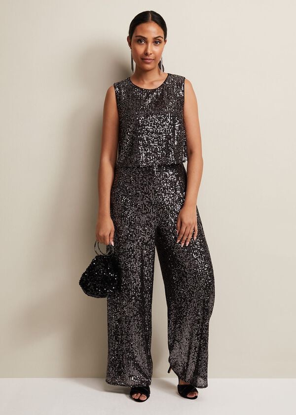 phase eight Petite Aubrey Sequin Wide Leg Jumpsuit