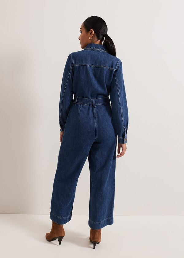 Phase Eight Petite Avalon Denim Utility Jumpsuit