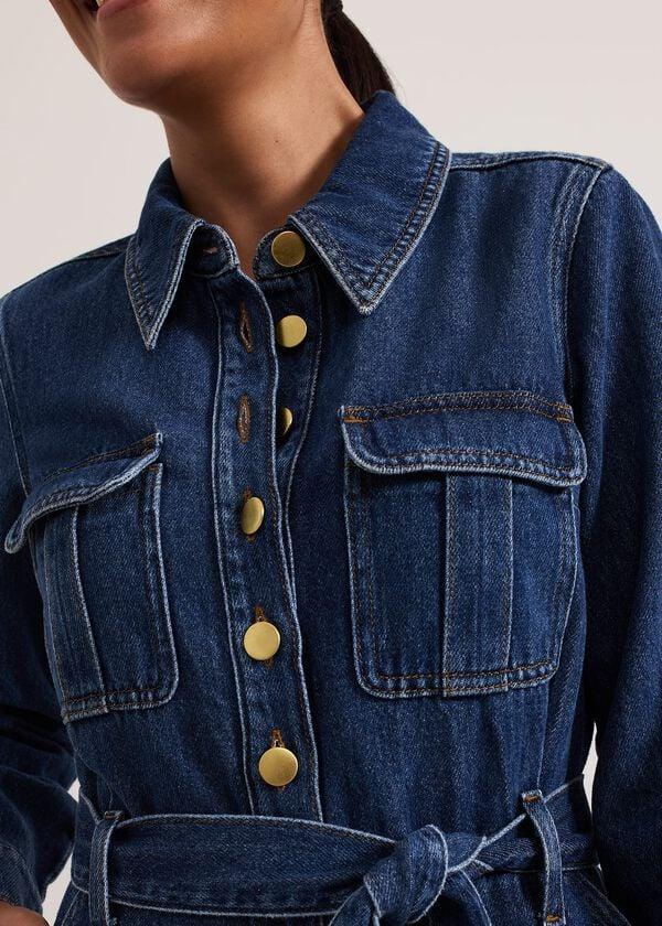 Phase Eight Petite Avalon Denim Utility Jumpsuit