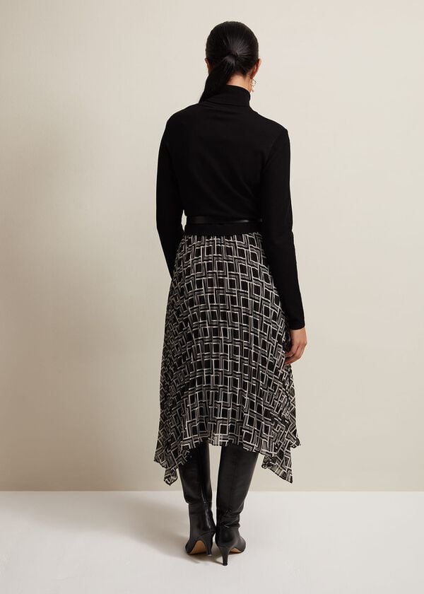 Phase Eight Petite Carle Fine Knit Geometric Dress