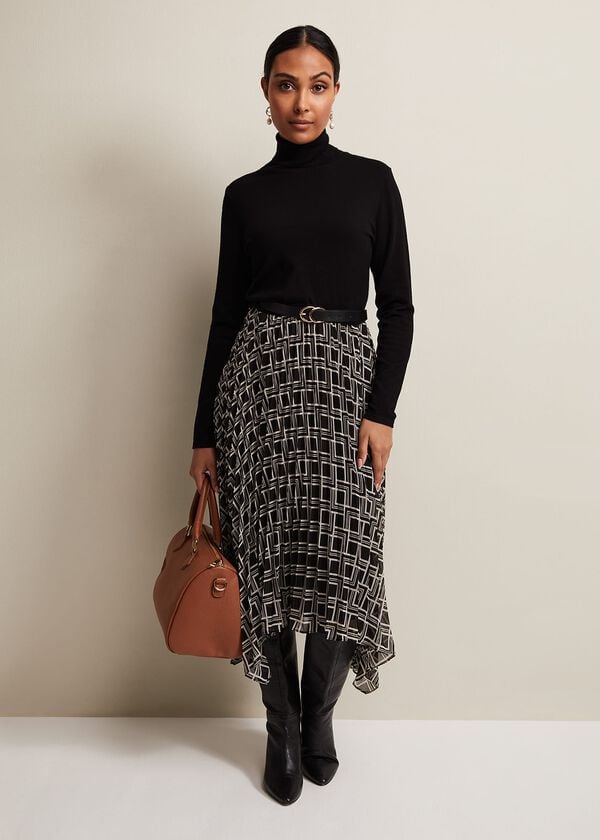 phase eight Petite Carle Fine Knit Geometric Dress