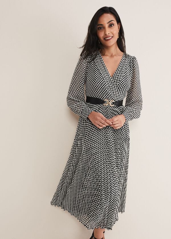 Phase Eight Petite Carmen Checked Midaxi Dress