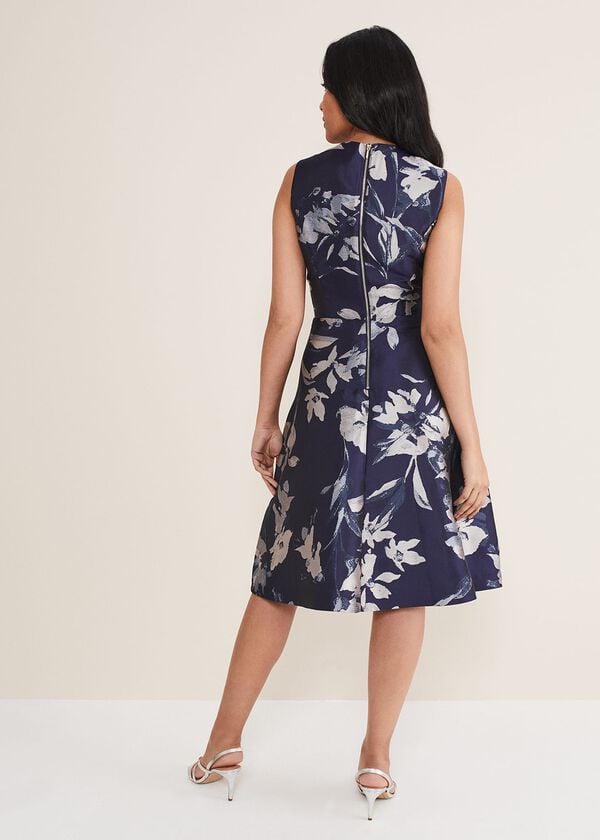 Phase Eight Petite Cassy Jaquard Floral Midi Dress