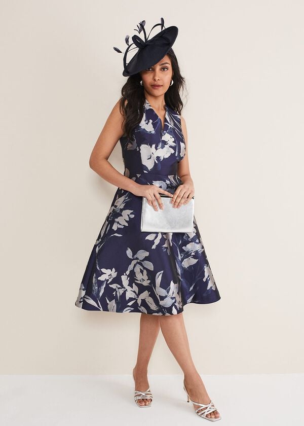 Phase Eight Petite Cassy Jaquard Floral Midi Dress