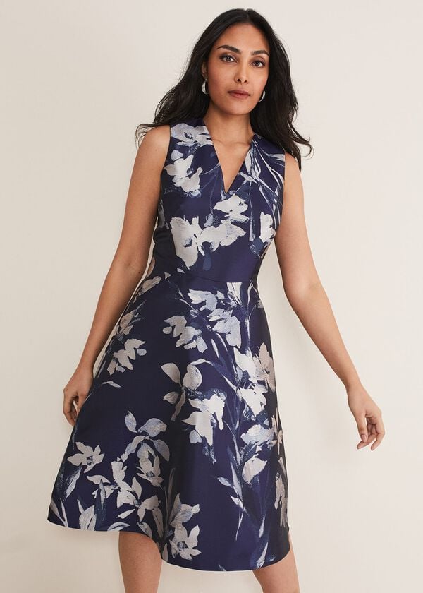 phase eight Petite Cassy Jaquard Floral Midi Dress