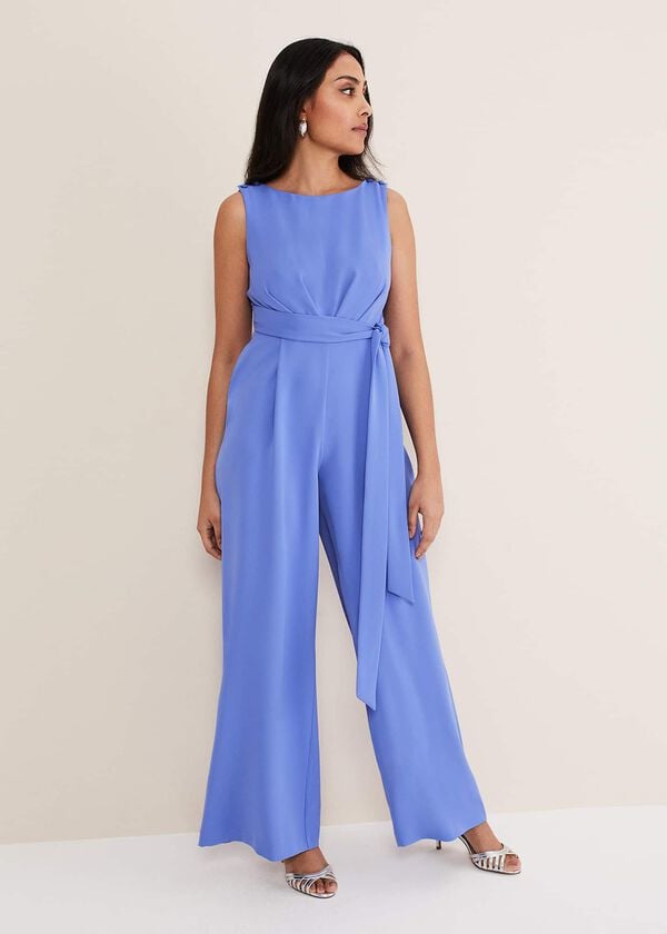 phase eight Petite Elaina Blue Wide Leg Jumpsuit