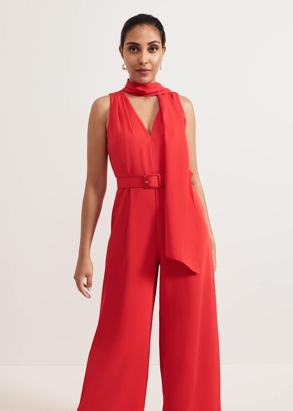 Phase Eight Petite Elika Red Jumpsuit