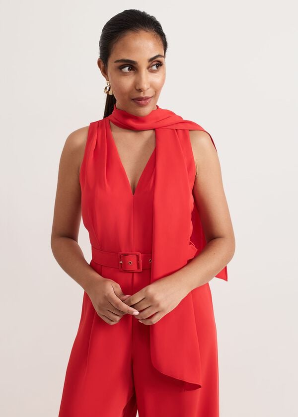 Phase Eight Petite Elika Red Jumpsuit