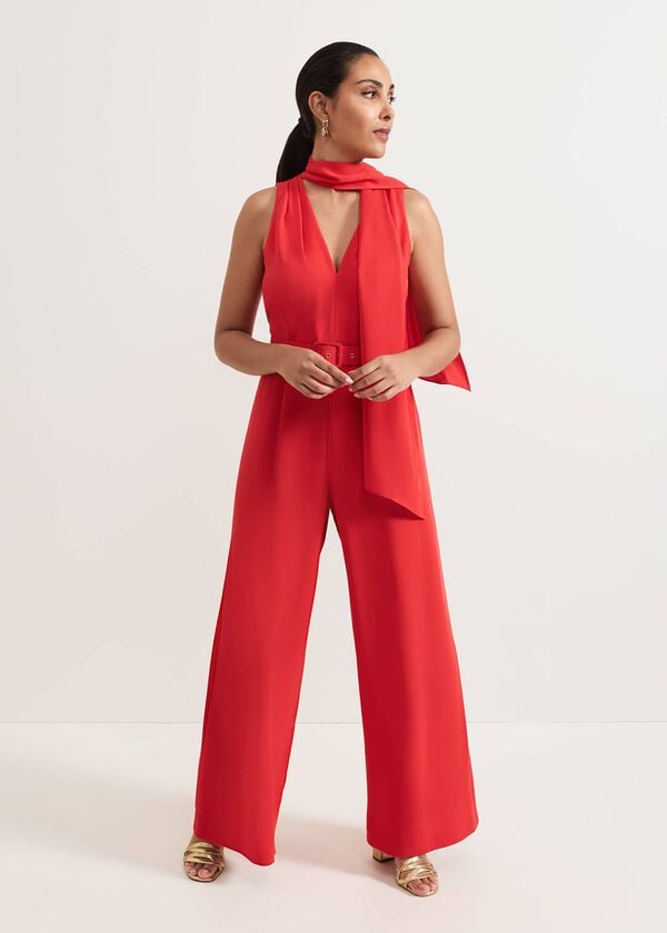 phase eight Petite Elika Red Jumpsuit