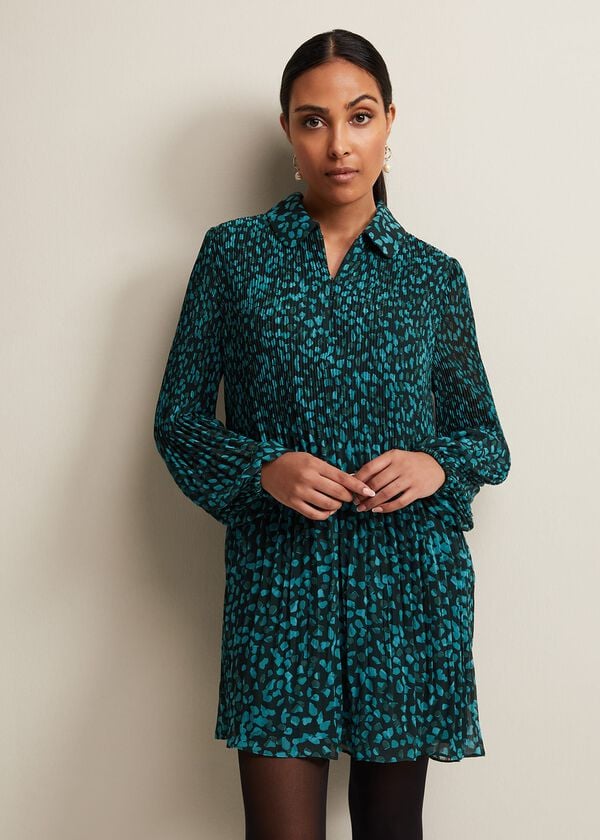 phase eight Petite Ella Ditsy Pleated Mini Dress