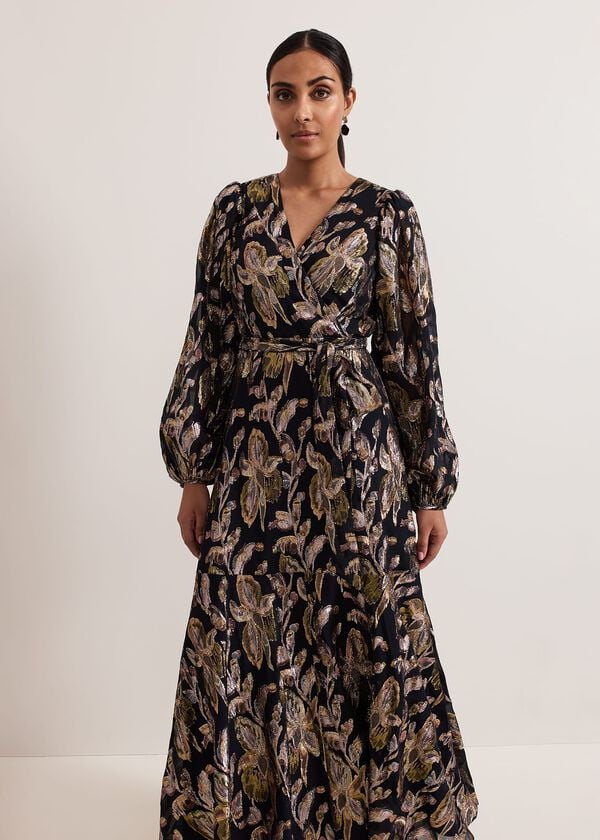 Phase Eight Petite Ellio Silk Shimmer Maxi Dress