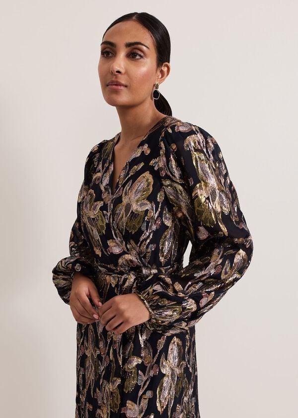 Phase Eight Petite Ellio Silk Shimmer Maxi Dress