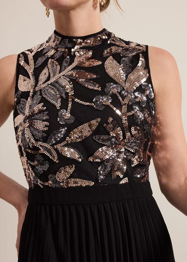 Phase Eight Petite Emalise Sequin Pleat Maxi Dress