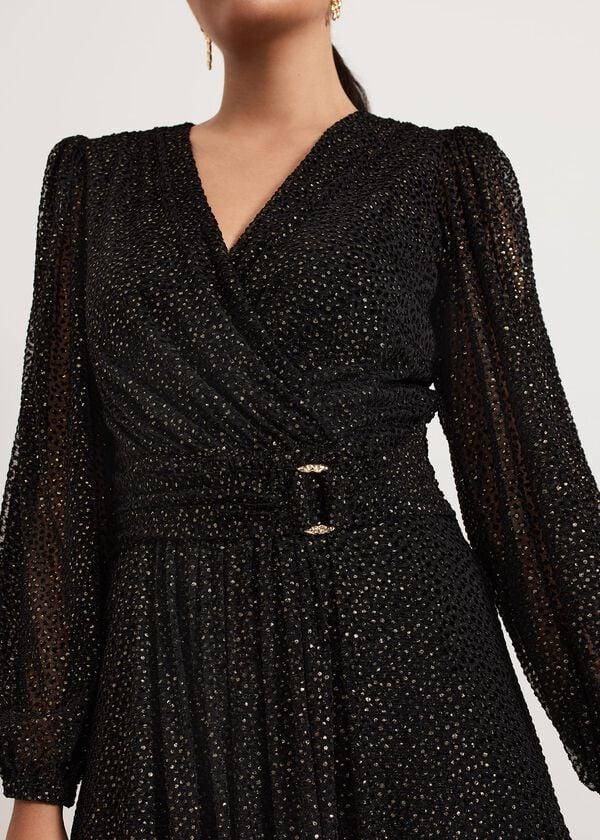 Phase Eight Petite Emre Shimmer Burnout Midi Dress