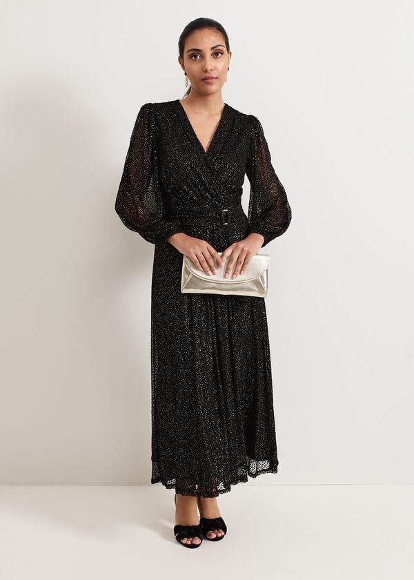 phase eight Petite Emre Shimmer Burnout Midi Dress