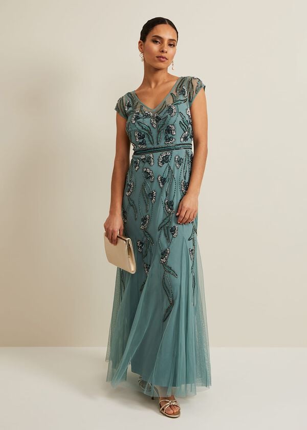 phase eight Petite Evonne Beaded Maxi Dress