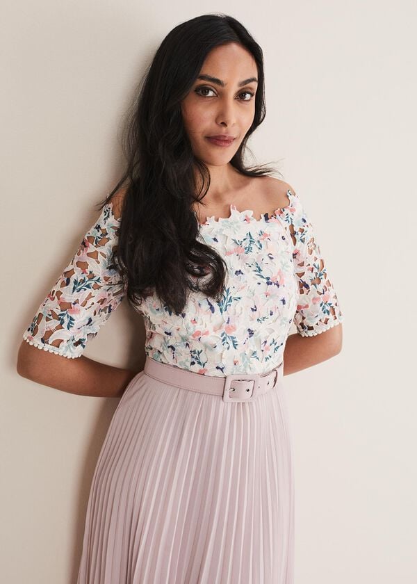 Phase Eight Petite Franky Lace Bardot Dress