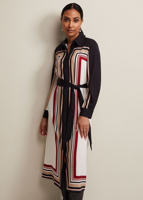 Phase Eight Petite Geri Striped Shirt Dress