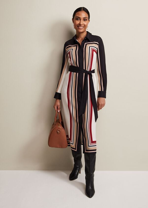 phase eight Petite Geri Striped Shirt Dress