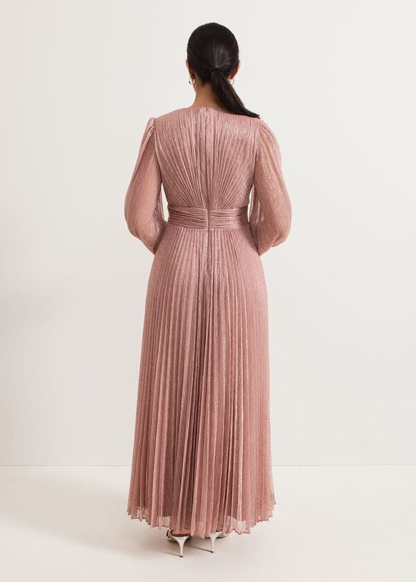 Phase Eight Petite Harper Plise Pale Pink Dress